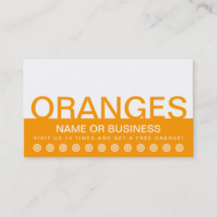 Cartão De Fidelidade bold Cartão-fidelidade do cliente ORANGES