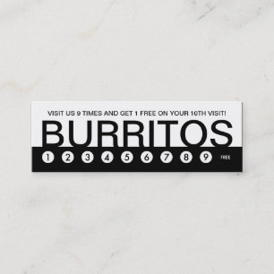 Cartão De Fidelidade bold lealdade de clientes BURRITOS