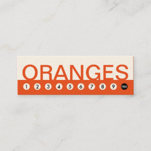 Cartão De Fidelidade bold ORANGES lealdade ao cliente