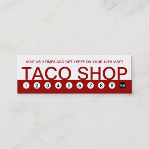 Cartão De Fidelidade bold Taco COMPRE a lealdade do cliente