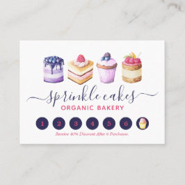 Cartão De Fidelidade Bolos Personalizados De Aquarela E Doces