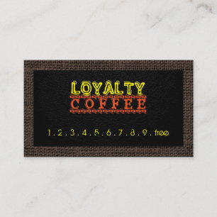 Cartão De Fidelidade Borda Burlap do Café de Lealdade #2