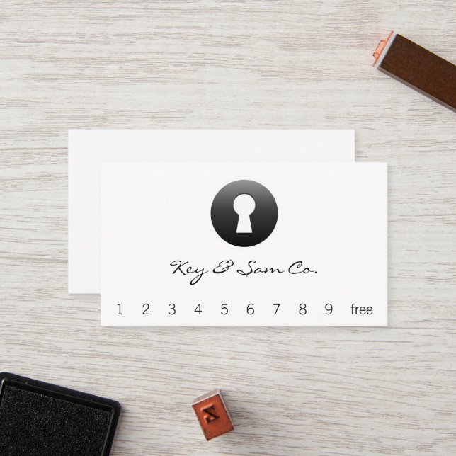 Cartão De Fidelidade Botão do buraco da fechadura (Frente/Verso In Situ)