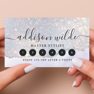 Cartão De Fidelidade Brilho Purpura Holográfico Luxo Glam Íris