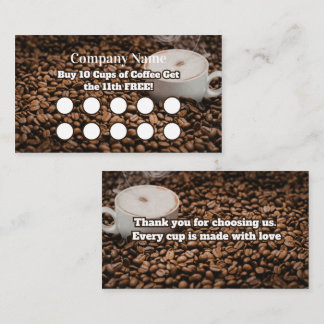 Cartão De Fidelidade Brown Coffee Loyalty Card Beans Background