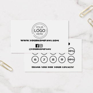 Cartão de Fidelidade Business Logo Chic 2x10pc