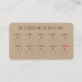 Cartão De Fidelidade Café Compro Mínimo de Café Moderno Rustic
