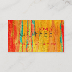 Cartão De Fidelidade Café de Lealão Punch Clorful Modern Wood #32