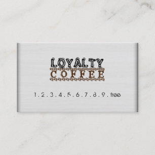 Cartão De Fidelidade Café de Lealdade Punch Modern White Wood Grain