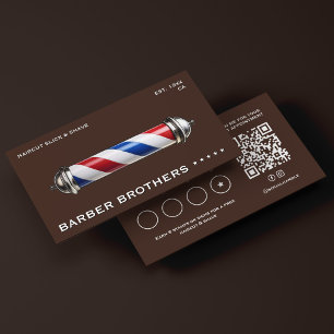 Cartão De Fidelidade Café Espresso com Poste de Barbeiro Minimalista de