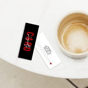 Cartão De Fidelidade Café Simples Vermelho Negro Mínimo e Moderno