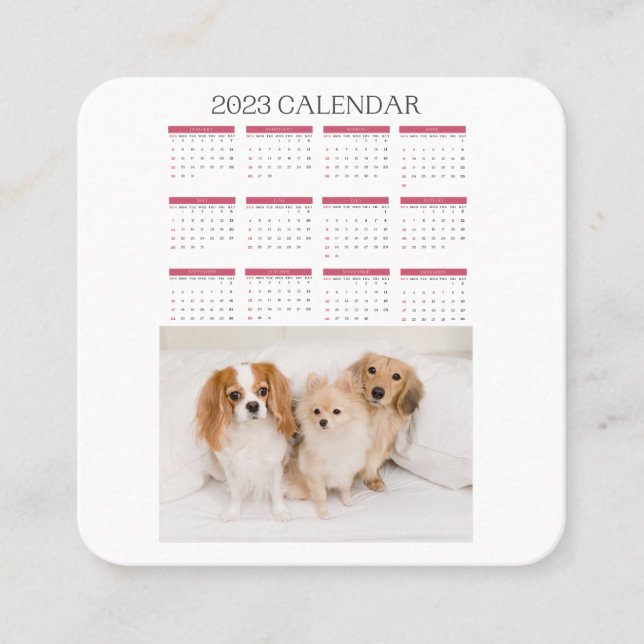 Cartão De Fidelidade calendrier 2023  mignon chiens (Frente)
