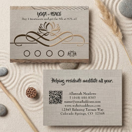 Cartão De Fidelidade Calmante Linen Bamboo Yoga/Meditação