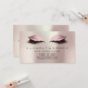 Cartão De Fidelidade Cartão-fidelidade 6 Belty Salon Makeup Rosa Doura