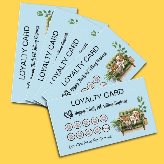 Cartão De Fidelidade Cartão-fidelidade para Pet Sitters e Cachorros Wal (Pet Care Business Loyalty cards)