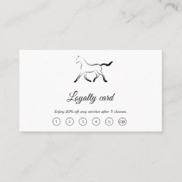 Cartão De Fidelidade Cavalo elegante a preto
