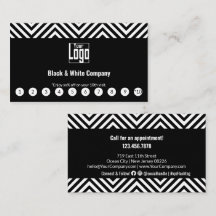 Chamada de Mídia Social com Logotipo Preto e Branc