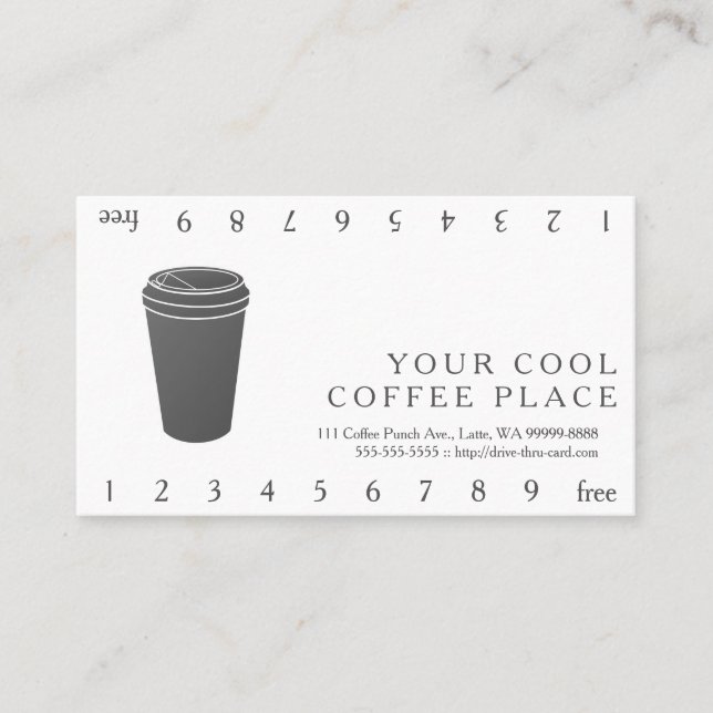 Cartão De Fidelidade Cinza De Café (Papel Para Ir) (Frente)