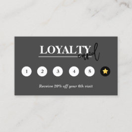 Cartão De Fidelidade Cinza Escura Recompensa Moderna para Empresas