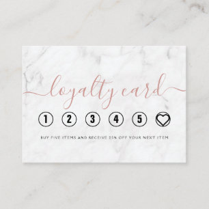 Cartão De Fidelidade Círculos de Letra da Mão com Blush Marble