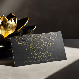 Cartão De Fidelidade Classe Yoga Passou Preto Dourado Emboscada Mandala