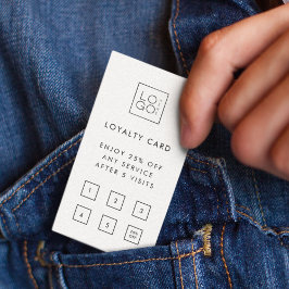 Cartão De Fidelidade Cliente minimalista de logotipo de empresa ao quad