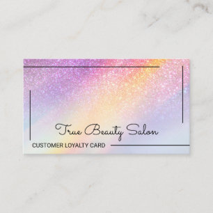 Cartão De Fidelidade Cliente Rainbow Holographic Glitter Ombre