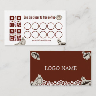 Cartão De Fidelidade Coffee Loyalty Card | One Sip Closer to Free Coffe