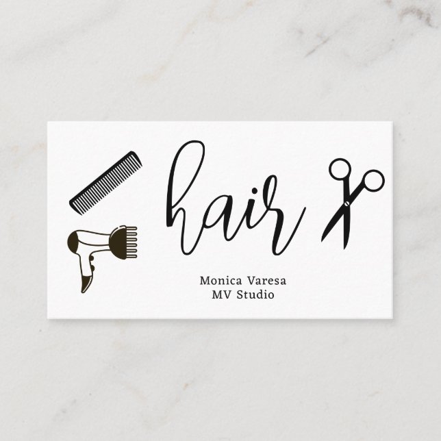 Cartão De Fidelidade Comb Hair Stylist Hairdresser Flat Loyalty Card (Frente)