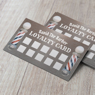 Cartão De Fidelidade Compro Barber - Lealdade de metal profissional