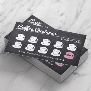 Cartão De Fidelidade Compro Café Rustic Chalkboard Cafe Lealdade