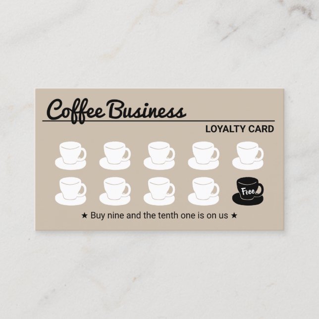 Cartão De Fidelidade Compro Café Simples Lealdade ao Cliente (Frente)