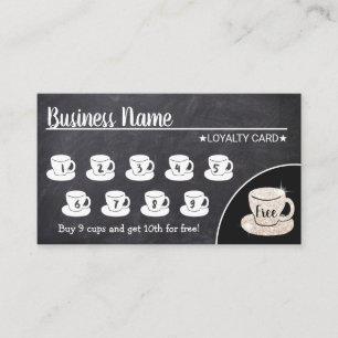 Cartão De Fidelidade Compro de café Rustic Chalkboard Lealdade ao clien