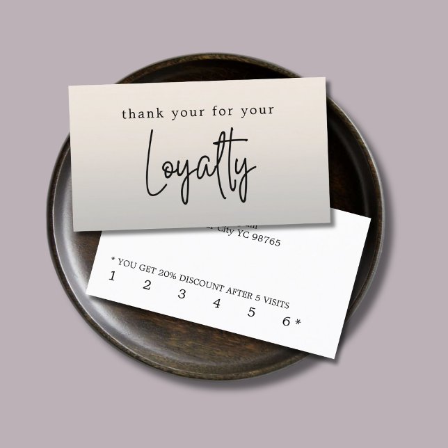 Cartão De Fidelidade Compro de Salão Negra Moderno Faux Metal (Criador carregado)