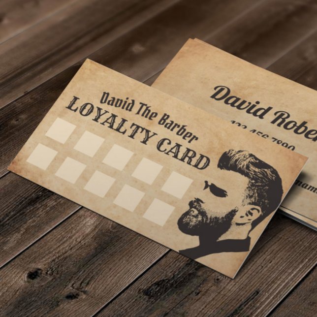 Cartão De Fidelidade Compro mestre Barber - Lealdade ao cliente do Barb (Criador carregado)
