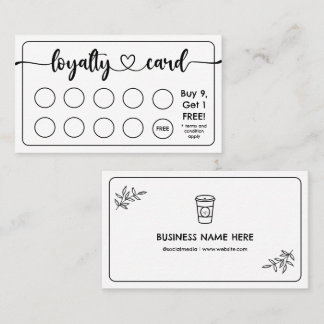 Cartão De Fidelidade Compro Mínimo de Café Moderno Adiciona o Logotipo