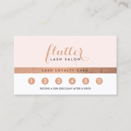 Cartão de fidelidade cor-de-rosa com logotipo Lash