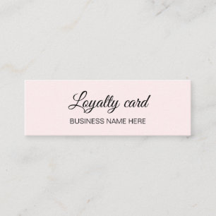 Cartão de fidelidade cor-de-rosa minimalista eleg