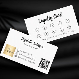 Cartão De Fidelidade Cor do logotipo corporativo do código Qr branco