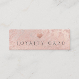 Cartão De Fidelidade Coração de rosa de ouro minimalista simples