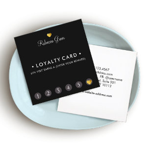 Cartão De Fidelidade Coração Dourada Bastante 6 Punch Quadrado de Leald