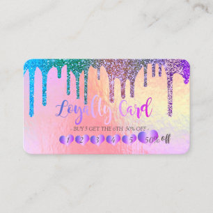 Cartão De Fidelidade Corações da Moda com Efeito de Chuva de Glitter Ar