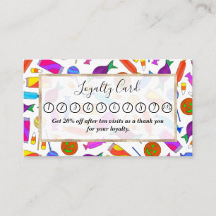 Cartão De Fidelidade Crote Artsy Colorful Halloween Candy Watercolor