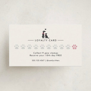 Cartão De Fidelidade Cuidador de Animais Clássico Elegante