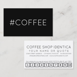 Cartão de fidelidade da hashtag #COFFEE