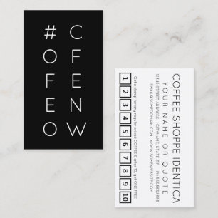 Cartão de fidelidade da hashtag #COFFEENOW