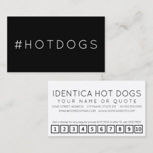 Cartão de fidelidade da hashtag #HOTDOGS
