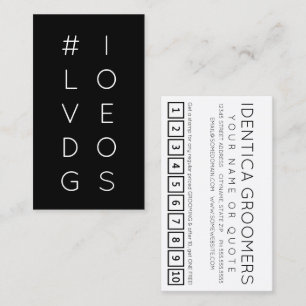 Cartão de fidelidade da hashtag #ILOVEDOGS