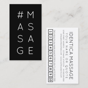 Cartão de fidelidade da hashtag #MASSAGE