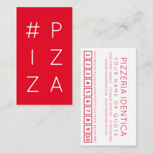 Cartão de fidelidade da hashtag #PIZZA